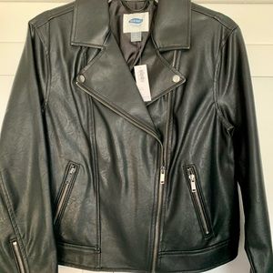 Faux leather Zip Pocket Moto Jacket NWT